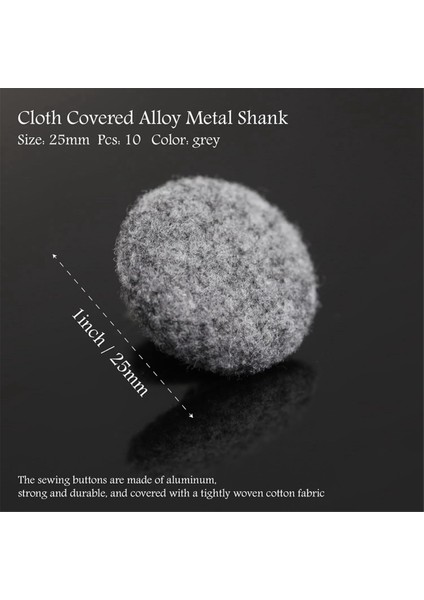 10 Adet Kumaş Kumaş Kaplı Düğmeler Takım Elbiseler Elbiseler Kumaş Düğme 25MM (Yurt Dışından) fiyatları
