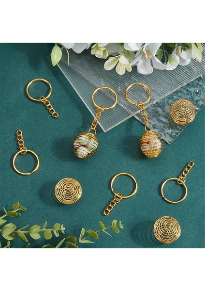 30 Adet Taş Tutucu Charm Spiral Kafes Boncuklar Takı Yapımı Charms Için (Yurt Dışından)