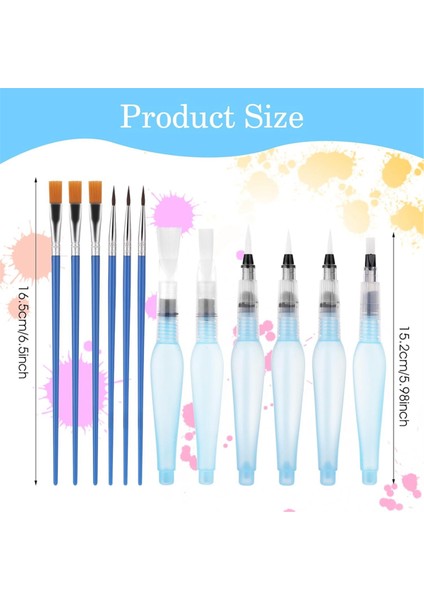 6 Parça Suluboya Fırça Kalemleri ve 6 Parça Boya Fırçası Seti (Yurt Dışından) modelleri