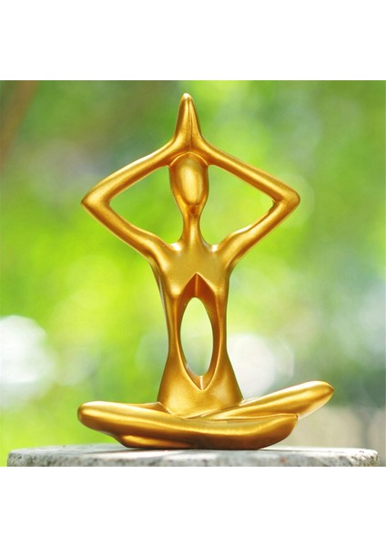 Yoga Figürü Masaüstü Yoga Heykeli Yoga Figürü Seti Siyah (Yurt Dışından)