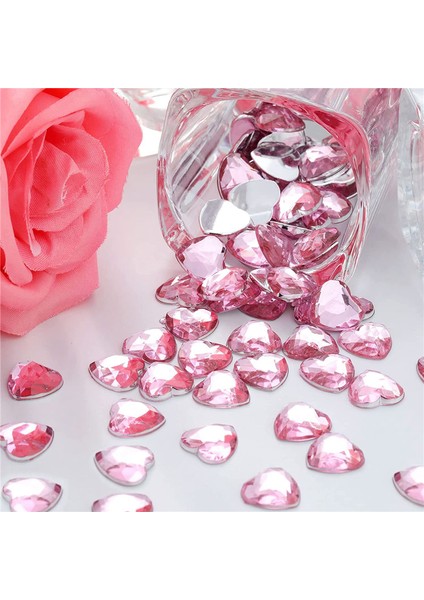 200 Düğün Düz Sırtlı Kalp Şeklinde Yapay Elmas 05 Inç Kırmızı-Pembe (Yurt Dışından) fırsatları