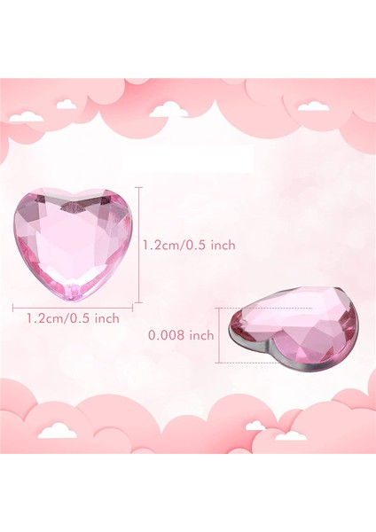 200 Düğün Düz Sırtlı Kalp Şeklinde Yapay Elmas 05 Inç Kırmızı-Pembe (Yurt Dışından) indirimleri