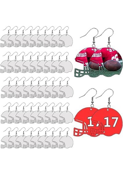 48PC Süblimasyon Küpe Boşlukları Mdf Süblimasyon Futbol Küpeleri Için (Yurt Dışından)