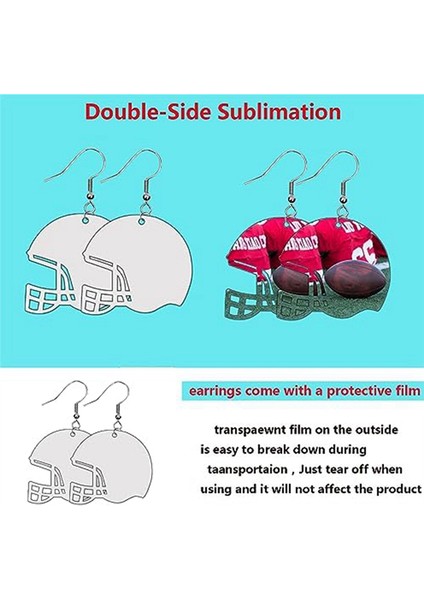 48PC Süblimasyon Küpe Boşlukları Mdf Süblimasyon Futbol Küpeleri Için (Yurt Dışından)