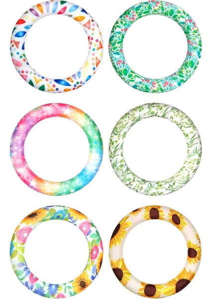 6 Adet Silikon Boncuklu O Halka 2 Delikli 65MM Yuvarlak Silikon Halka (Yurt Dışından)