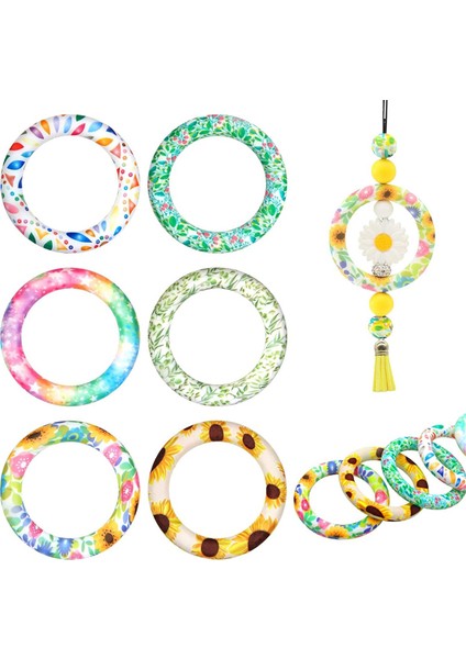 6 Adet Silikon Boncuklu O Halka 2 Delikli 65MM Yuvarlak Silikon Halka (Yurt Dışından) fiyatları