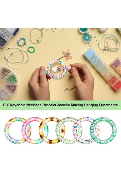 6 Adet Silikon Boncuklu O Halka 2 Delikli 65MM Yuvarlak Silikon Halka (Yurt Dışından) modelleri