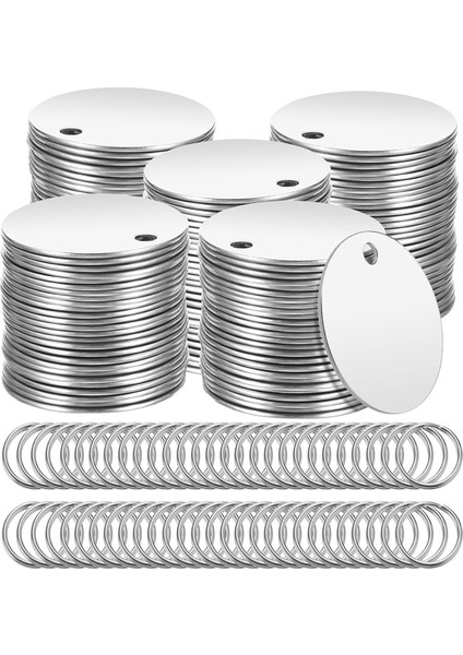 120 Adet Damgalama Boş Etiketler - 1.2 Inç Delikli Yuvarlak Damgalama Boş Etiketler (Yurt Dışından)