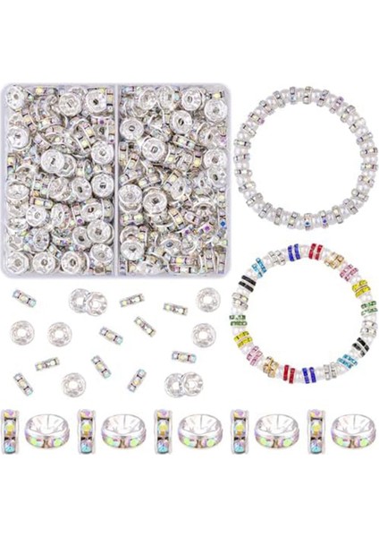 720 Adet 8mm Ara Boncuk 12 Renk Rondelle Ara Boncuk Kutusu (Yurt Dışından)
