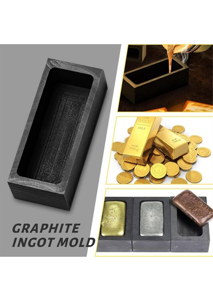 4 Adet Grafit Külçe Kalıbı Altın Gümüş Metal Pirinç Eritme Dökümü Için (Yurt Dışından) fiyatları