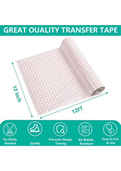 Şeffaf Vinil Transfer Kağıdı Bant Rulosu 12 Inç x 15 Ft (Yurt Dışından) indirimleri