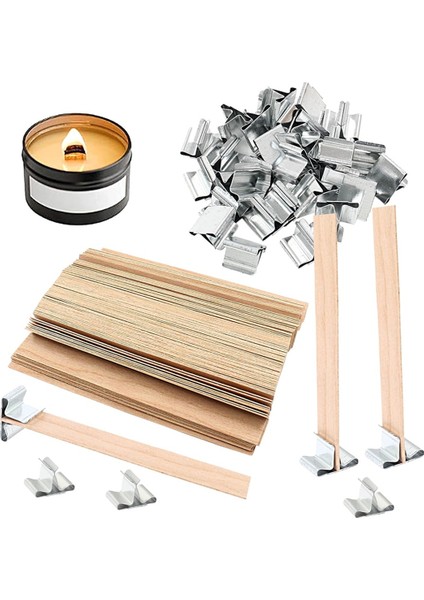 Ahşap Mum Fitili 200 Adet Mum Yapımı Için Ahşap Fitil (Yurt Dışından)