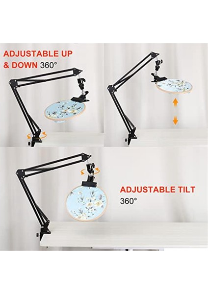 Nakış Kasnağı Standı 360 Ayarlanabilir Nakış Kasnağı Standı Metal (Yurt Dışından)