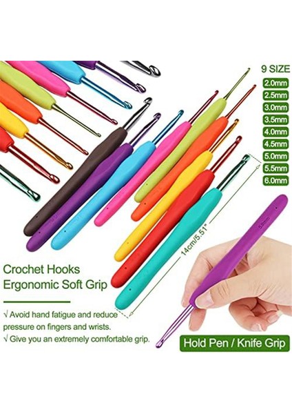 58 Parça Tığ Işi Seti Iplik ve Örgü Aksesuarları Seti (Yurt Dışından) fırsatları