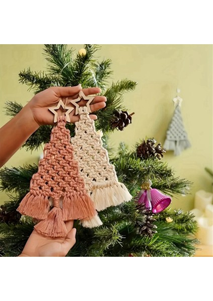 Makrome Dokuma Noel Ağacı Kendin Yap Kiti Noel El Sanatları Hediye Kiti (Yurt Dışından) fırsatları