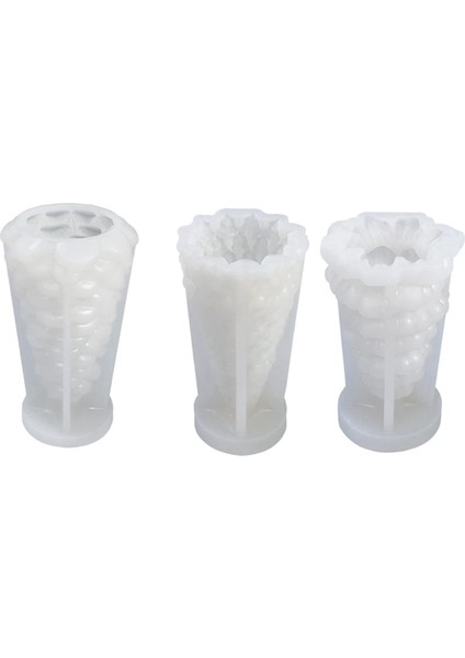 3 Adet Noel Ağaçları Mum Kalıbı 3D Dıy Silikon Mum Kalıbı (Yurt Dışından)
