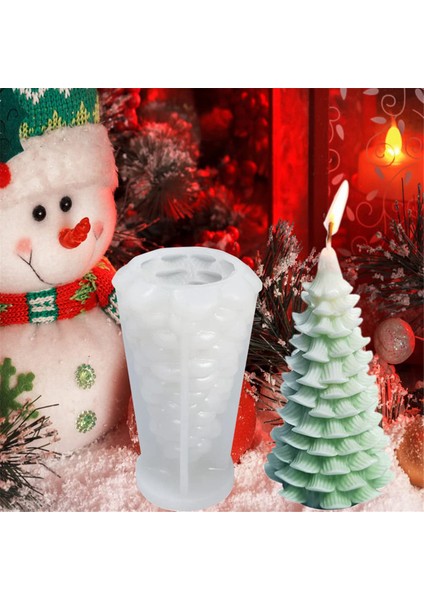 3 Adet Noel Ağaçları Mum Kalıbı 3D Dıy Silikon Mum Kalıbı (Yurt Dışından)