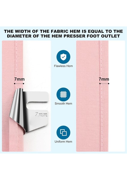 Evrensel Dikiş Rulo Kenar Eğim Ayağı 4 Adet 78910MM (Yurt Dışından)
