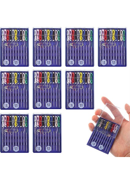 10 Kutu Mini Dikiş Seti Hızlı Düzeltme Dikiş Seti Küçük Seyahat Dikiş Seti (Yurt Dışından)