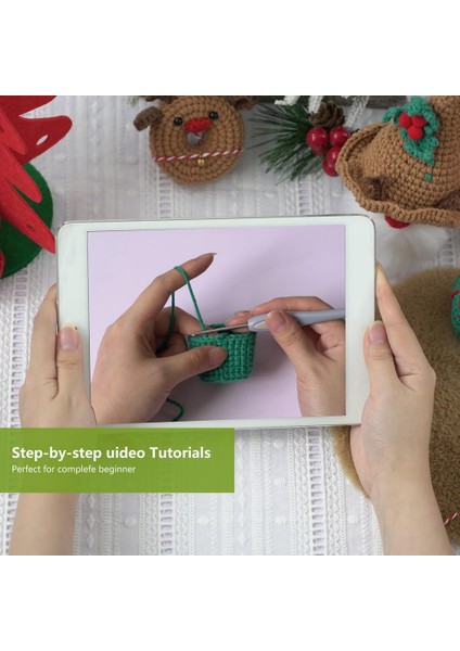 Yeni Başlayanlar Için Noel Tığ Işi Seti Video Eğitimleriyle Tığ Işi Seti (Yurt Dışından)