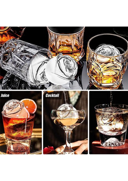 Paket 2 Buz Küpü Tepsisi Gül Buz Kalıbı 8 Sevimli Çiçek Şeklinde Buz Yapın (Yurt Dışından)