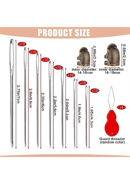 70 Adet Büyük Gözlü Dikiş Iğneleri El Dikişi El Sanatları Için (Yurt Dışından) modelleri