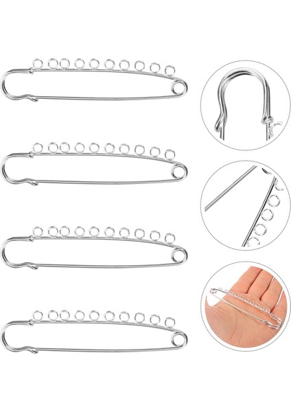 4 Adet Büyük Emniyet Iğneleri Metal Broş Iğneleri Kilt Iğneleri Bağlantı Elemanları (Yurt Dışından) indirimleri