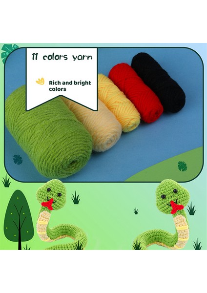 Yılan Örgü Seti Örgü Iplik Iğneleri Peluş Bebek Kolay Yeşil (Yurt Dışından) modelleri