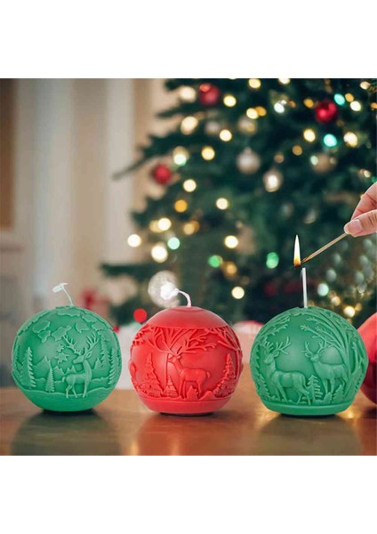 4 Adet Noel Günü Kar Sahnesi Top Mum Kalıpları Silikon Kalıp (Yurt Dışından) fırsatları