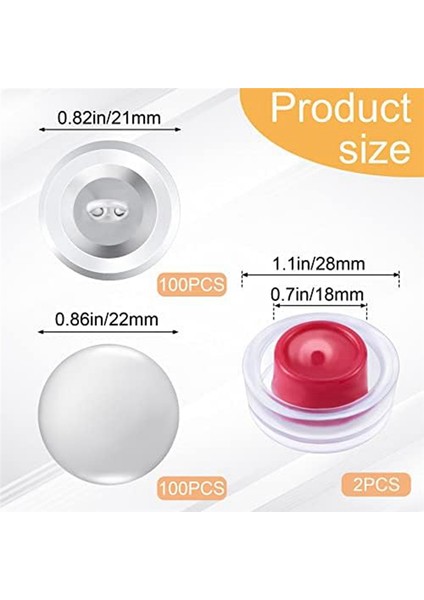 100 Set 23MM Dikiş Düğmeleri Kapak Takımı (Yurt Dışından)