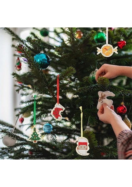 Ahşap Çapraz Dikiş Kitleri Noel Temalı Ahşap Parçalı Çapraz Dikiş Kiti (Yurt Dışından)