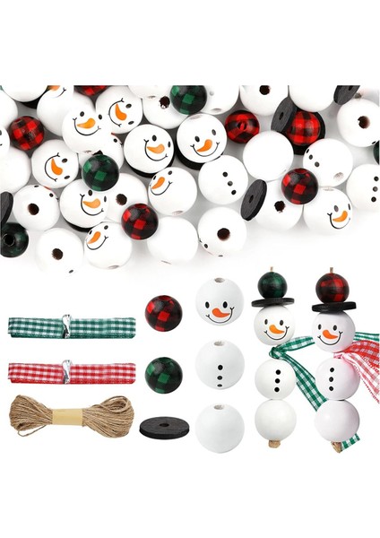 150 Adet Ahşap Boncuk 16MM 20MM Noel Baskılı Ahşap Boncuklar Ahşap Boncuklar (Yurt Dışından)