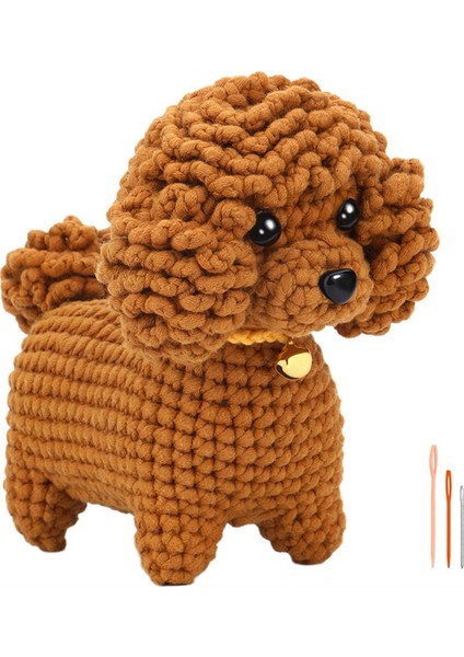Dıy Teddy Köpek Örgü Seti Örgü Ipliği Iğneleri Peluş Bebek Kolay (Yurt Dışından)