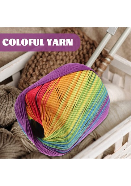 40GTOP Renkli Dantel Pamuk Iplik Segmental Boyama Degrade Iplik A (Yurt Dışından)