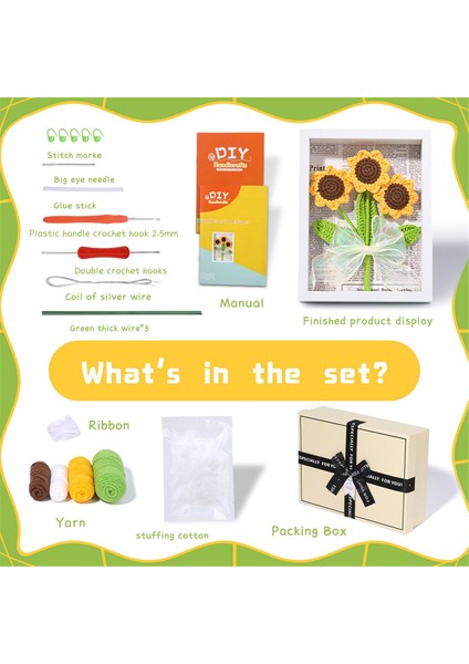 Tığ Işi Seti Kendin Yap Iğneli Ayçiçeği Tığ Işi Seti Fotoğraf Çerçeveli (Yurt Dışından) fiyatları