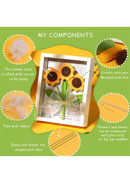 Tığ Işi Seti Kendin Yap Iğneli Ayçiçeği Tığ Işi Seti Fotoğraf Çerçeveli (Yurt Dışından) indirimleri