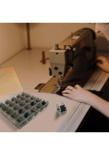 Dikiş Makinesi Için 50 Adet Metal Makara Saklama Kutusuyla (Yurt Dışından)