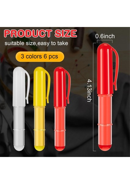 6 Adet Dikiş Tebeşiri Kumaş Kalemi Silinebilir Dikiş Tebeşiri Kırmızı Sarı Beyaz (Yurt Dışından) fırsatları