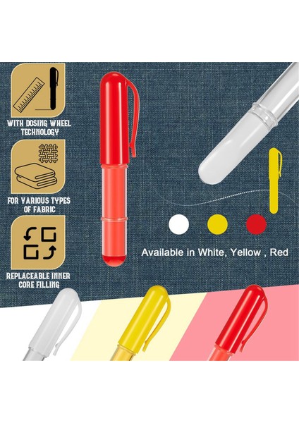 6 Adet Dikiş Tebeşiri Kumaş Kalemi Silinebilir Dikiş Tebeşiri Kırmızı Sarı Beyaz (Yurt Dışından) indirimleri