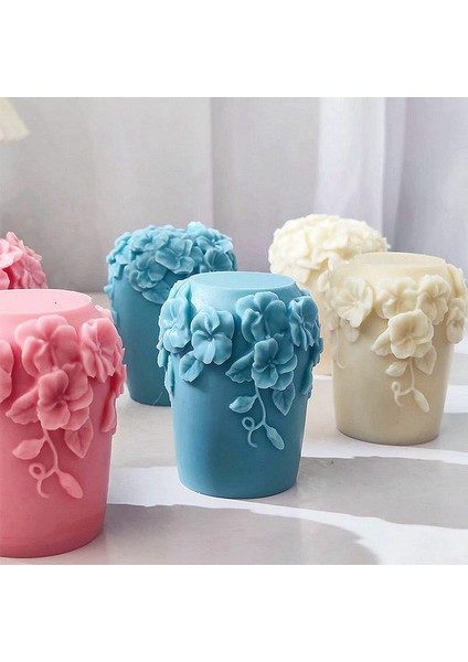 Silindir Mum Kalıpları Silikon Aromaterapi Mumları Için 3D Kalıp A (Yurt Dışından)