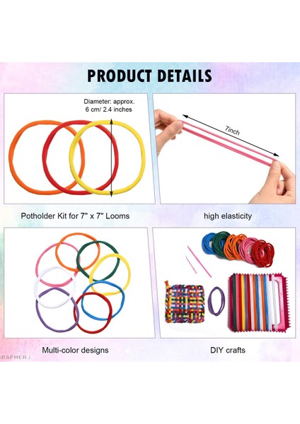 Tezgah Potholder Döngüleri Dokuma Tezgah Döngüleri Dokuma El Sanatları Döngüleri (Yurt Dışından)