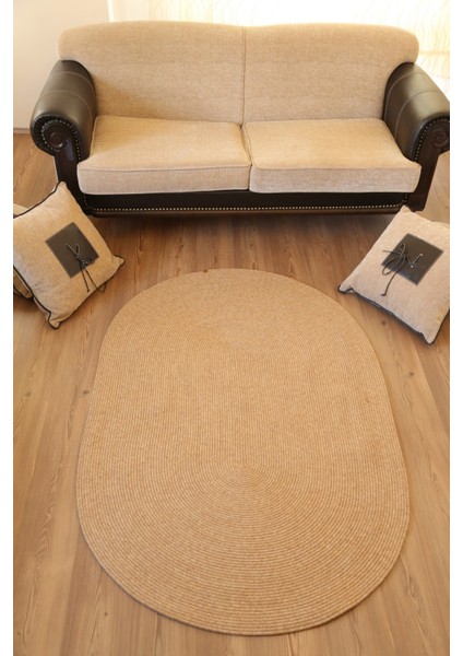Jüt Ipten Düz Oval ve Yuvarlak Halı