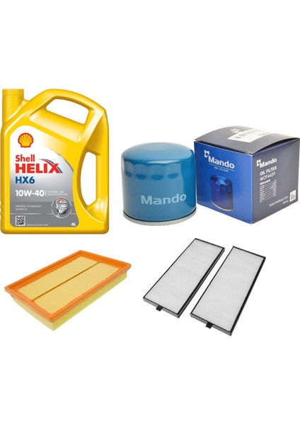 Bakım Seti Hyundaı Accent Admıre 1.3, 1.6 Benzinli 2003-2006 + Shell Helıx Hx6 10W40