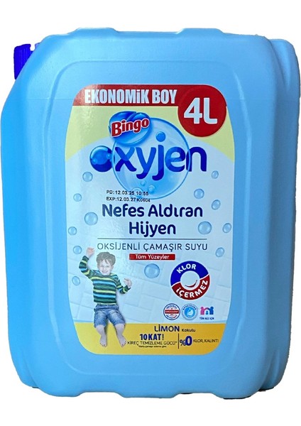 Oksijenli Çamaşır Suyu Limon Kokulu 4 l