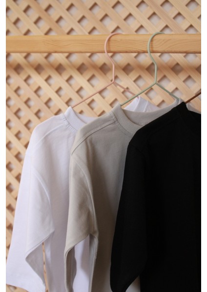 3'lü Basic Etiketli Uzun Kollu T-Shirt Set
