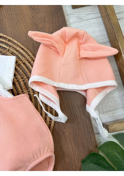 Çıçıtlı Zıbın ve Body Şapkalı Pamuklu Cepli 3lü Günlük Kız Çocuk Salopet Tulum fiyatları