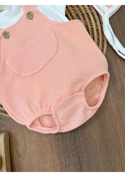 Çıçıtlı Zıbın ve Body Şapkalı Pamuklu Cepli 3lü Günlük Kız Çocuk Salopet Tulum indirimleri