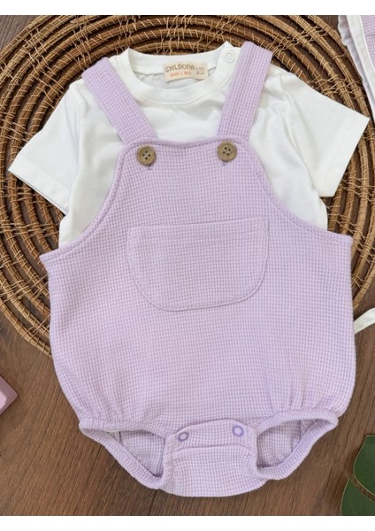 Çıçıtlı Zıbın ve Body Şapkalı Pamuklu Cepli 3lü Günlük Kız Çocuk Salopet Tulum fırsatları