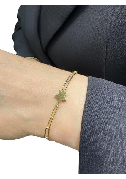 Italyan Ataç Zincir Taşsız Minik Yıldız Çok Şık Altın Bileklik fiyatları