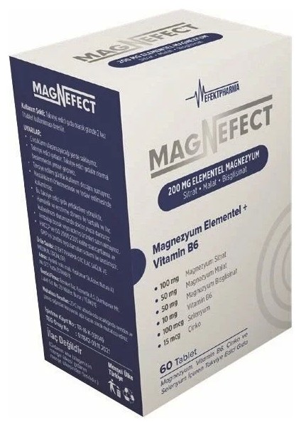 200 Mg Elemental Magnezyum 60 Tablet